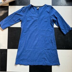 Smoking Lily cobalt linen aline dress